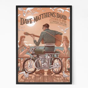 Póster vintage del concierto de Dave Matthews Band en Nueva York (2015). Póster de banda de rock. Póster musical. Póster vintage. Póster de concierto. Imprimible.