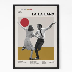 La La Land Movie Poster, Ryan Gosling, Emma Stone, Vintage tv show poster, Minimalist Art, Retro Poster, Vintage Poster.