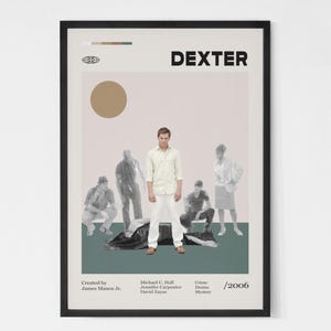 Dexter Movie Poster,Dexter Print, Vintage tv show poster, Minimalist Art, Retro Poster, Vintage Poster, Home Wall art.