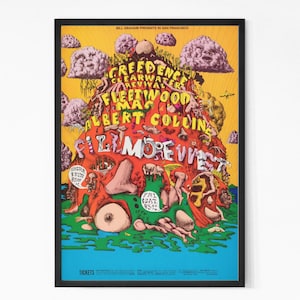 Creedence Clearwater 1969 San Francisco Vintage Concert Poster. Rock Band Poster. Music Poster. Concert Poster. Printable.