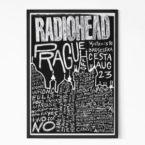 Radiohead 2023 Prague Vintage Concert Poster. Tom Yorke, Rock Band Poster. Music Poster. Vintage Poster. Concert Poster. Printable.
