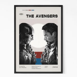 The Avengers Movie Poster, Vintage tv show poster, Vintage tv show poster, Robert Downey Jr., Minimalist Art, Retro Poster, Home Wall art.