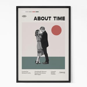 About Time 2013 Movie Poster, Vintage tv show poster, Domhnall Gleeson, Rachel McAdams, Minimalist Art, Retro Poster, Home Wall art.