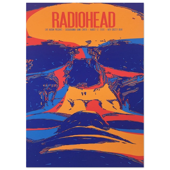 RADIOHEAD ポスター Radiohead 2008 New Jersey Vintage Concert Poster. Tom Yorke