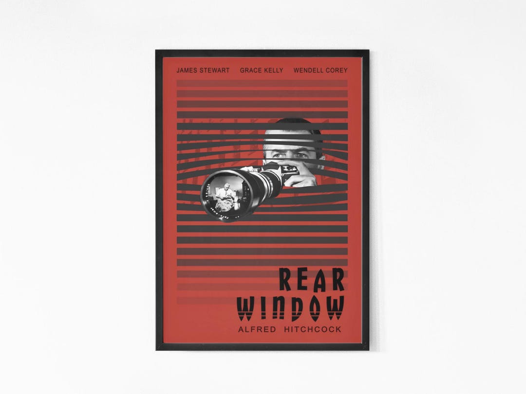 Rear Window 1954 Vintage Movie Poster, Alfred Hitchcock Movie, Movie Poster, Midcentury Art, Minimalist Art, Retro Poster, Vintage Poster.