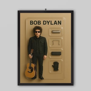 Bob Dylan Vintage Poster. Music Poster. Toys Figure. Concert Poster. Printable. Black and White Wall Art. Photography Prints.