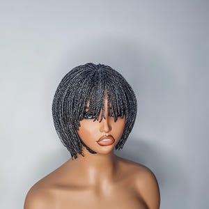 Braid Wig with Bangs, Bob Braided Wig, Glueless Protective Style