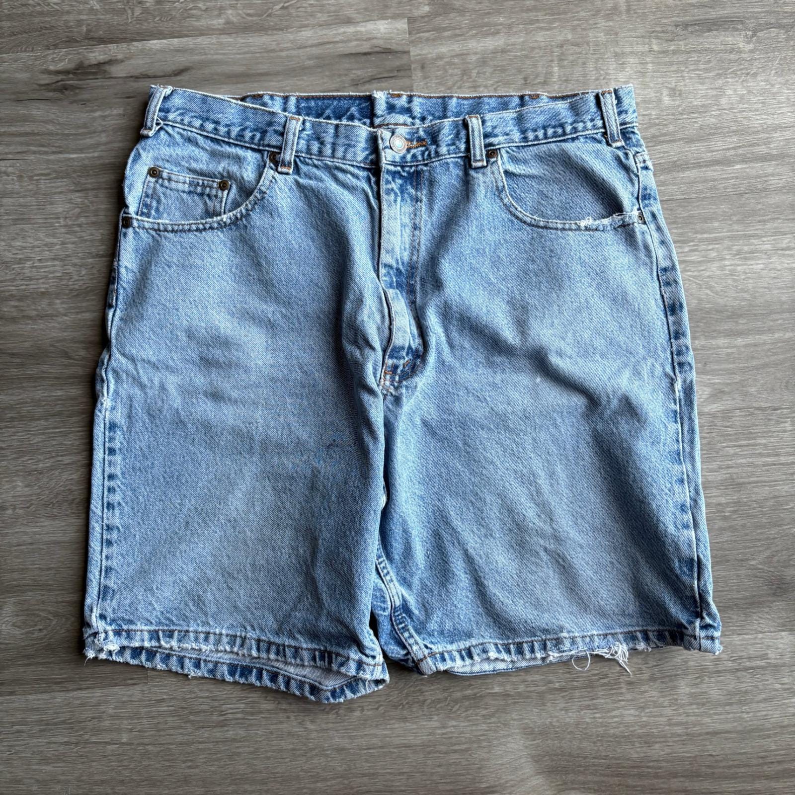 Vintage Denim Shorts Light Wash Jean Shorts Cut off Casual Mens