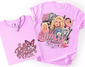 Ontwerp voor een T-shirt ter nagedachtenis aan Dolly Parton, bundel met PNG-bestanden van countrymuziek (direct te downloaden)