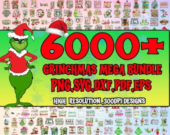 6000+ The Grinch SVG PNG Files ,Grinch Christmas Svg Files, Cricut & Silhouette,PNG Clipart, Unique Design, Instant Download