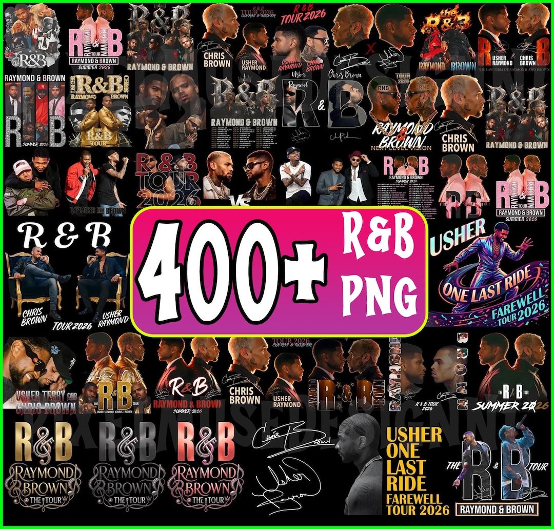 400+ Chris Brown and Usher R&B Tour 2026 PNG Bundle, Raymond and Brown Digital Prints, Con
