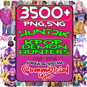 Kpop Demon Hunters PNG SVG Bundle, Huntrix Fans (Digital Download)