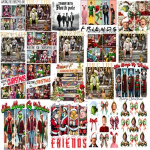 May include: A collage of Christmas-themed images featuring characters from movies and TV shows. The images include the Grinch, Santa Claus, and characters from "A Christmas Story" and "Friends". The text "Waiting for Christmas Like" and "The Boys of Winter" are also visible.