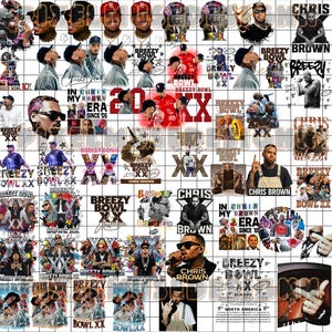 May include: A collage of images featuring Chris Brown, with text including "Breezy Bowl," "Chris Brown," and "In Chris My Brown Era Since '05." The images vary, including portraits, logos, and event graphics, in a grid layout.