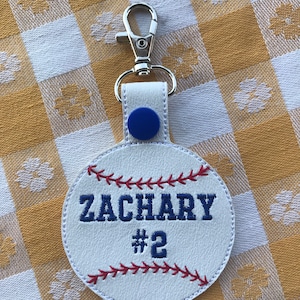 Personalized, Custom Baseball Bag Tag and/or keychain, key fob