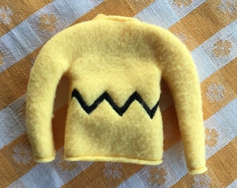Elf Sweater-Yellow peanut shirt-12 inch doll clothes