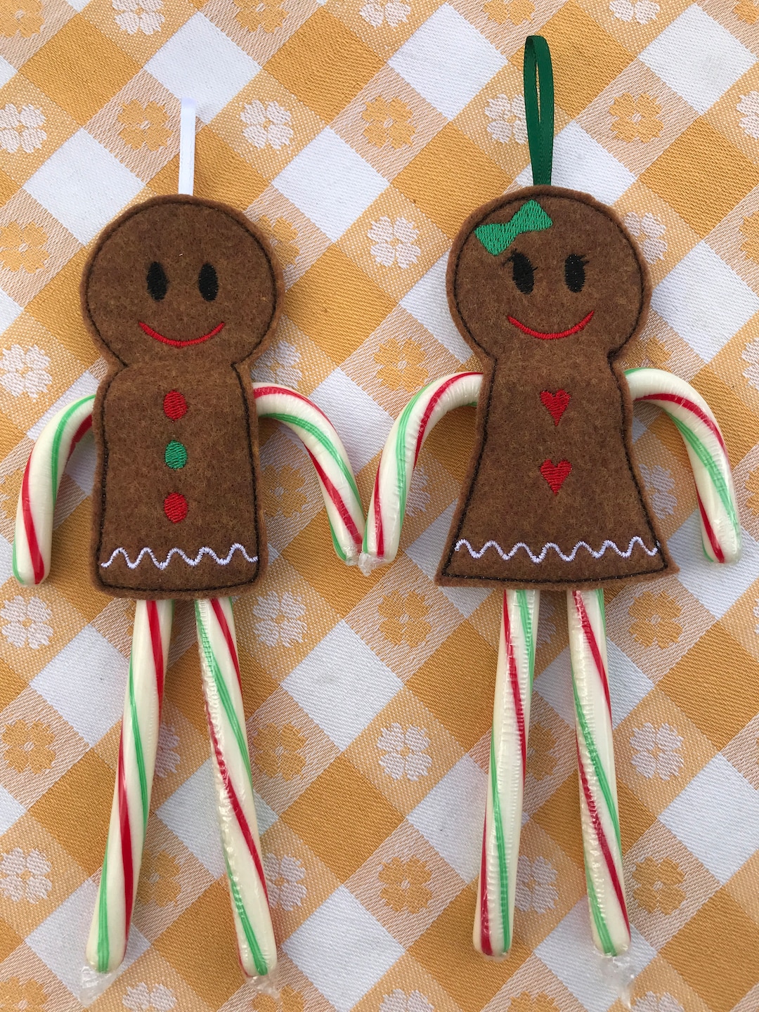 Gingerbread Candy Cane Holder Christmas Party Favor Stocking Etsy