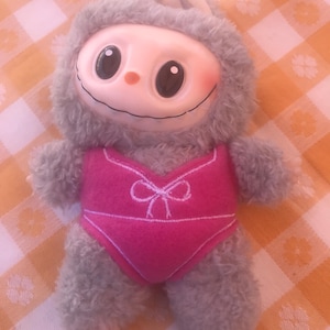 Machine embroidery labubu swimsuit outfit, labubu summer outfit
