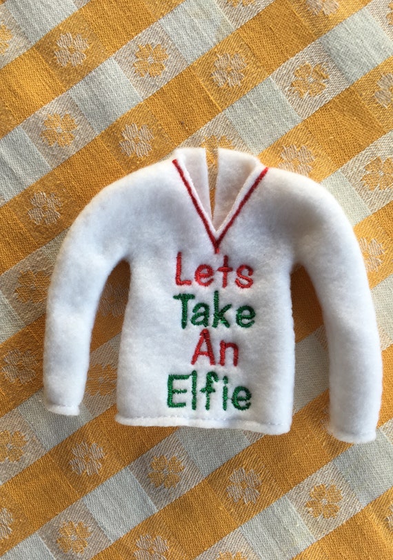 Elf Shirt-let's Take an Elfie Sweater-12 Inch Fashion Doll Clothes
