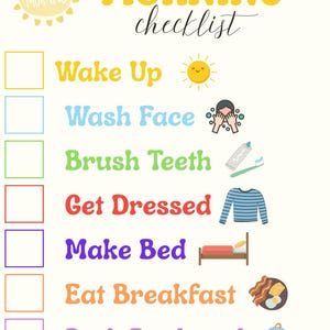 Kids Morning & Bedtime Routine Checklist – Printable Daily Visual Schedule
