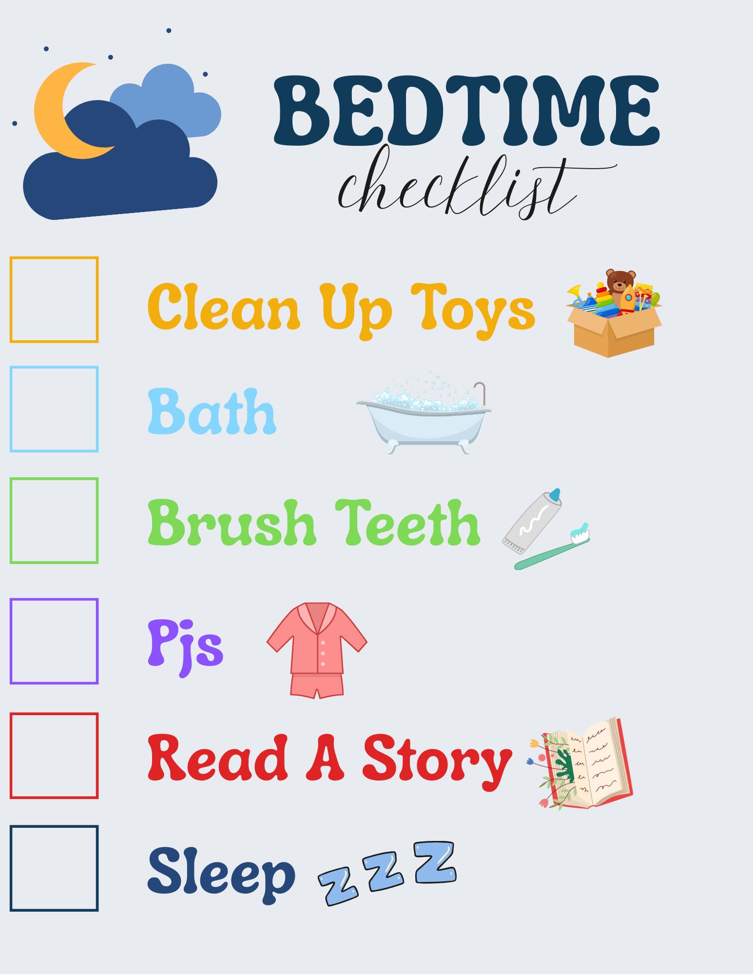 Kids Morning & Bedtime Routine Checklist – Printable Daily Visual ...