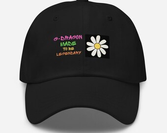 G-dragon Distressed Style Hat, Smiley Face Daisy Embroidery