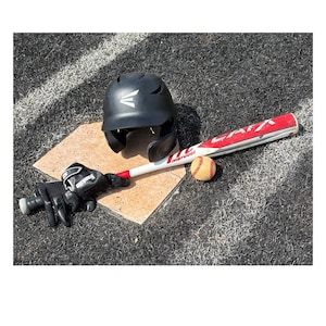 Game Ready – Baseball Gear on Home Plate Photo, Sports Wall Art, Digital Download, Rustic Athletic Decor, Man Cave Printable, Ballpark Photo