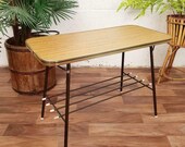 Vintage 60s Teak Effect Coffee Table Sputnik Atomic Mid Century Retro Free Post