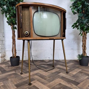 Vintage 60's gec television tambour doors mid-century retro film tv prop