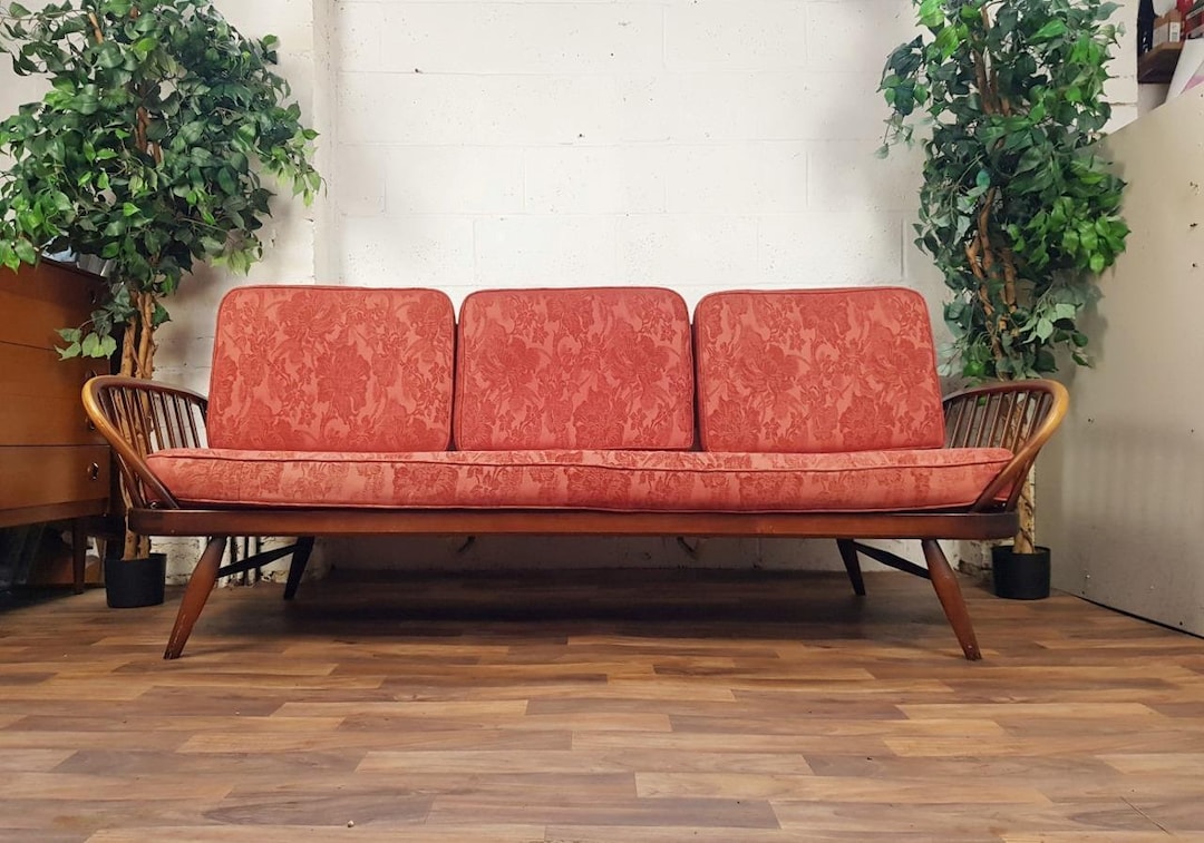 Vintage Midcentury Ercol Day Bed Studio Couch Dark Stain With Etsy UK