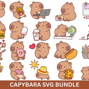 Cute Capybara SVG Bundle,Capybara Clipart,Capybara Vector Summer Shirts Svg, Clipart,Silhouette,High-Quality,Digital file,Instant Download.