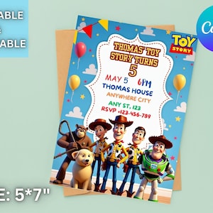 Editable Toy Story Birthday Invitation Template Digital kids Birthday invite Printable toy story Birthday Party Invitation Digital template