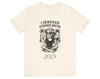 Camiseta de mamá superviviente de las vacaciones de verano, camiseta gráfica divertida para padres