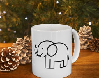 Tazza in ceramica minimalista a forma di elefante: regalo per gli amanti degli animali