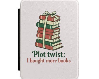 Giro inesperado: Compré más libros. Funda para Kindle / Pila de libros. Cubierta para lector electrónico.