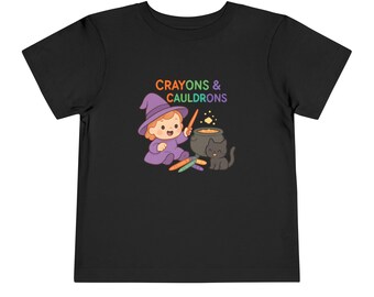 Crayons & Cauldrons Toddler Halloween Tee, Spooky Costume Shirt