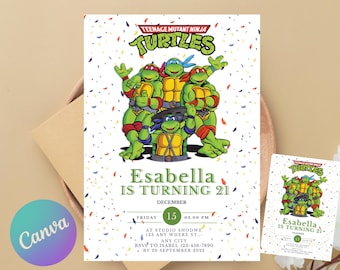 Editable Invitation, karate Birthday Invite boy, ninja invitation, Instant Download, turtles kids Birthday Invite template