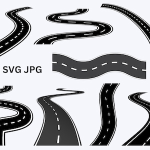 Road Svg-bundel, weg clipart, weg gesneden bestand, snelweg svg, Road dxf, Road png, Road vector, buigen Svg, gebogen asfaltweg Svg
