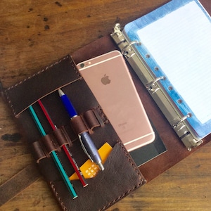 Half page binder, A5 pocket planner, Small 3 ring binder, Pocket notebook, Junior padfolio, A5 leather notebook, Leather planner organizer