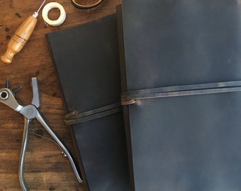 Handmade Leather Journal, Large Sketchbook, 8.5 X 11, NYC