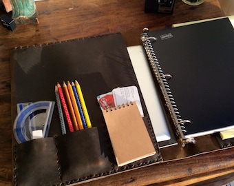 Minimalist binder, Paper document holder, Business portfolio binder, Leather notepad holder, Leather 3 ring portfolios