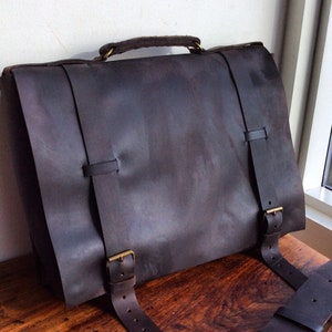 Midtown Messenger / Leather Laptop Bag / Computer Work Bag/ Handmade Leather Messenger Made by Hand in NY image 1