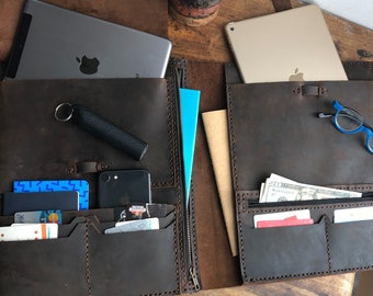 Leather Portfolio Case / Office Portfolios and Organizers / Leather Notepad Holder / Multi Pocket Holder