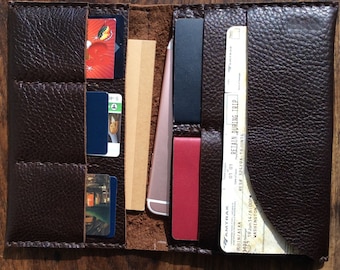 Großes Leder Portemonnaie / Brieftasche / Kreditkartenetui / Passport Etui
