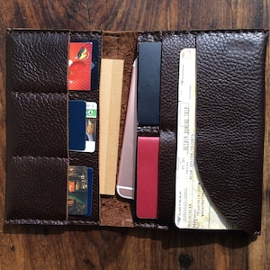 Cartera de viaje / Cartera grande de cuero / Tarjetero / Funda para pasaporte