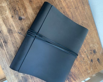 Screw Post Portfolio / Leather screw post binder / Handmade leather post binder / Soft black 3 post notebook