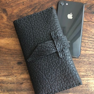 Double iPhone Case/ Phone Clutch/ Dual Case Pouch / Leather iPhone Case/ Double iPhone Wallet / Shrunken Bison