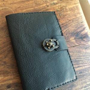 Black Moleskine Notebook / A5 Leather Notebook Cover / Black Bison Leather Moleskine Journal / A5 Leather Pocket Journal