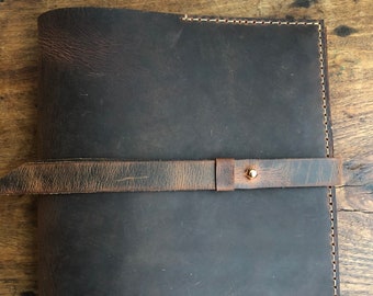Sturdy 3 Ring Binder / Custom Ring Binder / 3 Ring Leather Portfolio / Handmade Leather Minimalist Binder