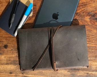 Handstitched Leather iPad Mini Clutch, Espresso Tablet Case